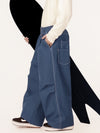 Men's Raw Utility Rivet Workwear Denim Snow Pants – Double Back Pocket Oversized Fit