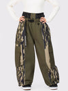Women's Wild Motion Reflective Colorblock Extra Baggy Snow Pants