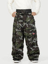 Men's Functional Street Utility Belt Cargo Multi Pocket Baggy Snow Pants