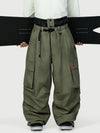 Men's Functional Street Utility Belt Cargo Multi Pocket Baggy Snow Pants