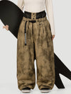 Women's Urban Vibe Workwear-Inspired Rivet-Trim Wide Fit OG Baggy Snow Pants