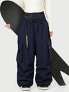 Women's Functional Street Utility Belt Cargo Multi Pocket Baggy Snow Pants