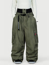Women's Functional Street Utility Belt Cargo Multi Pocket Baggy Snow Pants