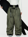 Women's Functional Street Utility Belt Cargo Multi Pocket Baggy Snow Pants