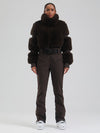 Women's Mountain Chic High Pile Fleece Insulated Winter Fashion Ski Jumpsuit