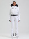 Women's Gsou Snow Mountain Chic Faux-Fur Trim Flare Ski Jumpsuit