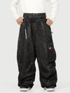 Men's Functional Street Utility Belt Cargo Multi Pocket Baggy Snow Pants