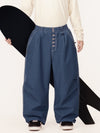 Men's Raw Utility Rivet Workwear Denim Snow Pants – Double Back Pocket Oversized Fit