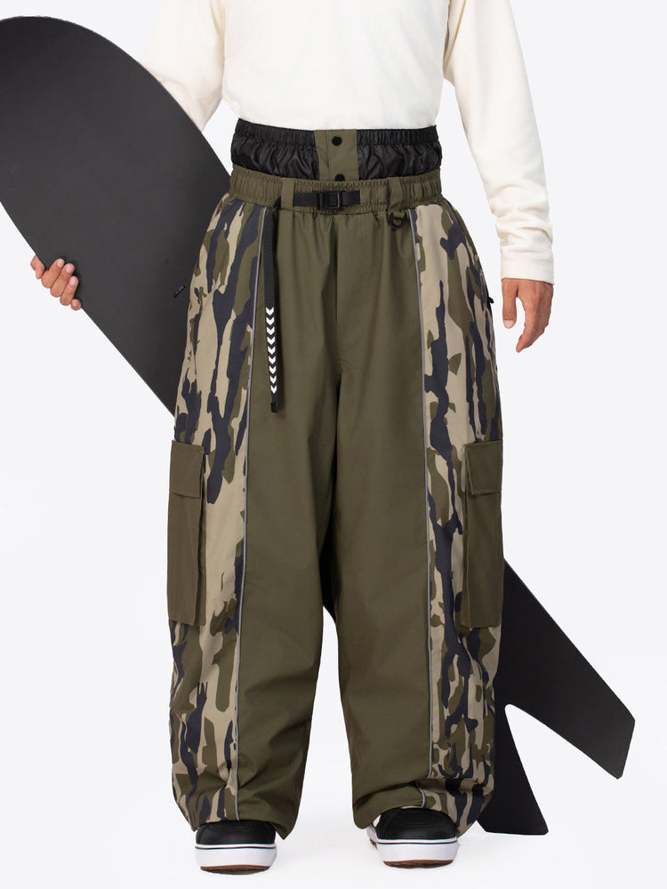 Men's Wild Motion Reflective Colorblock Extra Baggy Snow Pants