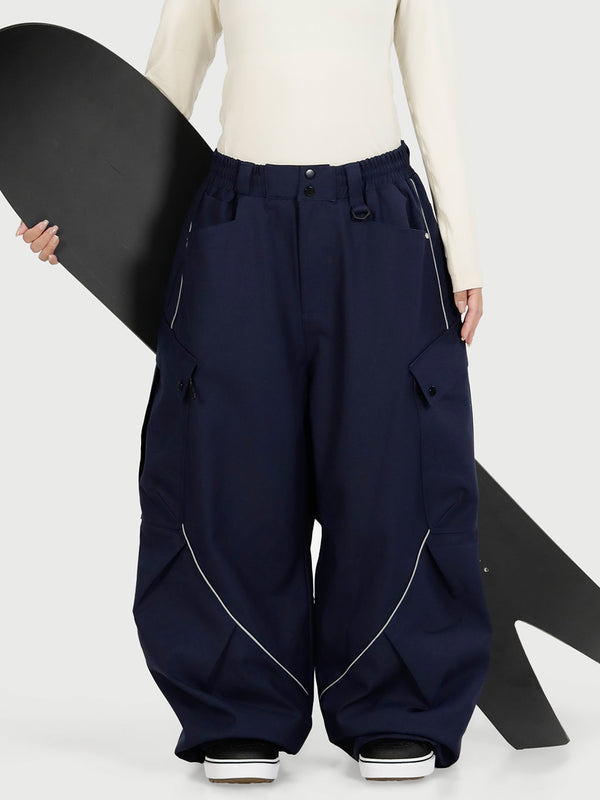 Women's Camden Punk Reflective Street Utility Cargo Snow Pants – Baggy Freestyle Fit