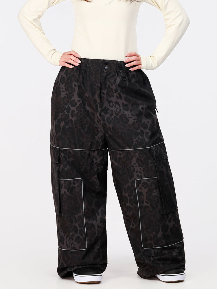 Women's Nightline Park Rider Reflective Trim Cargo Pockets Baggy Snow Pants