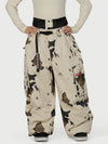 Women's Functional Street Utility Belt Cargo Multi Pocket Baggy Snow Pants