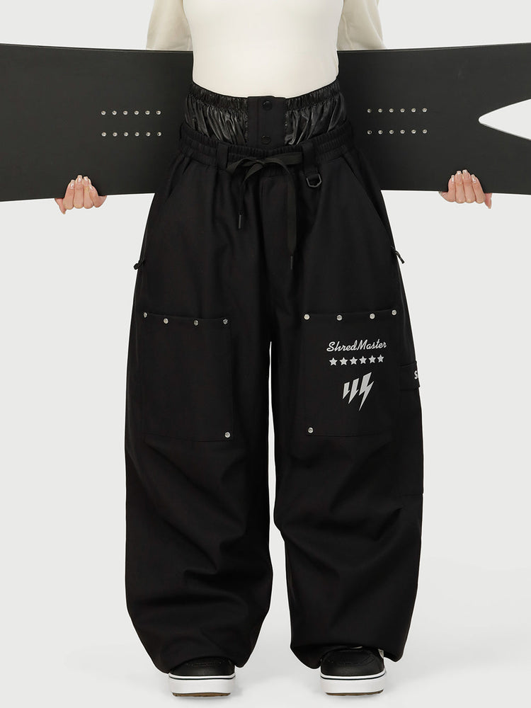 Women's Camden Punk Rivet Street Utility Cargo Snow Pants – Baggy Freestyle Fit