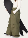 Women's Raw Utility Rivet Workwear Denim Snow Pants – Double Back Pocket Oversized Fit