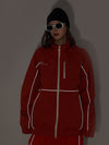 Women's Air Pose Neon Reflective Stripe Snow Jacket