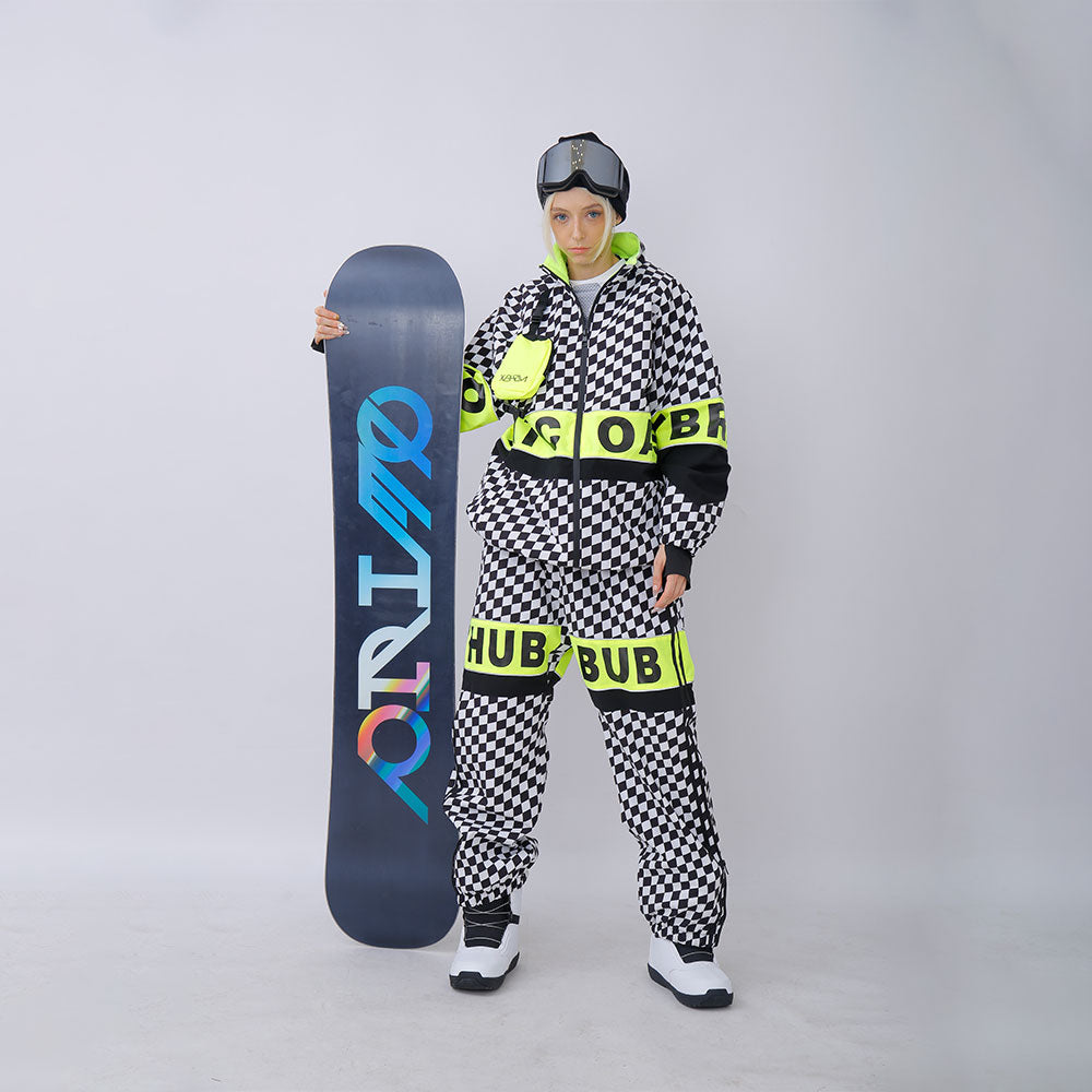 Dawnski Women's Street Style Plaid Snow Suits