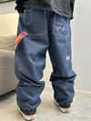Women's John Snow Winter Warm Waterproof Hip Snowboard Denim Pants Jeans