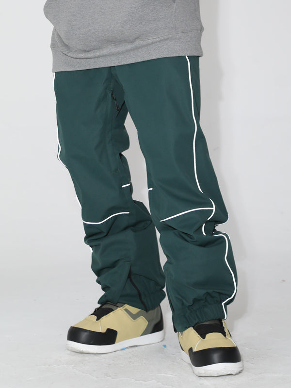 Men's Gsou Snow Reflective Pinstriped Letter Snow Pants