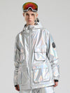 Men's Gsou Snow Neon Holographic Cargo Snowboard Coats