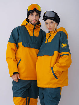 Men's Dawnski Alpine Ranger Pullover Anorak Jacket Colorblock Snow Hoodie