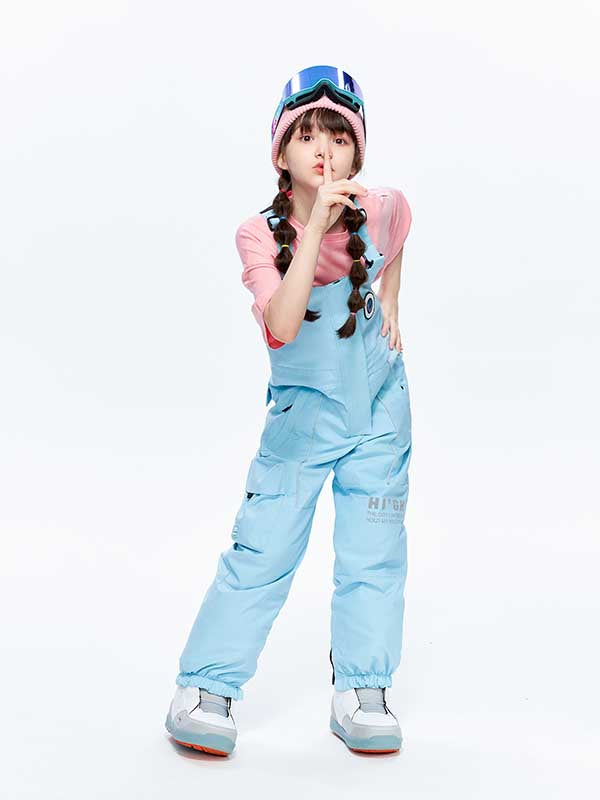 Girls High Experience Colorful Childhood Ski Pants Snow Bibs