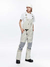 Men's High Experience Color Block Waist Belt Snowboard Pants Ski Bibs