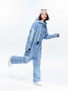 Women's High Experience Checkerboard Sleeve Urban Style One Piece Snowboard Suits