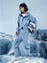 Women's High Experience Checkerboard Sleeve Urban Style One Piece Snowboard Suits